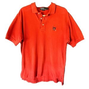 POLO RALPH LAUREN GOLF Crest MASTERS Polo Shirt Men's Large L Burnt Orange